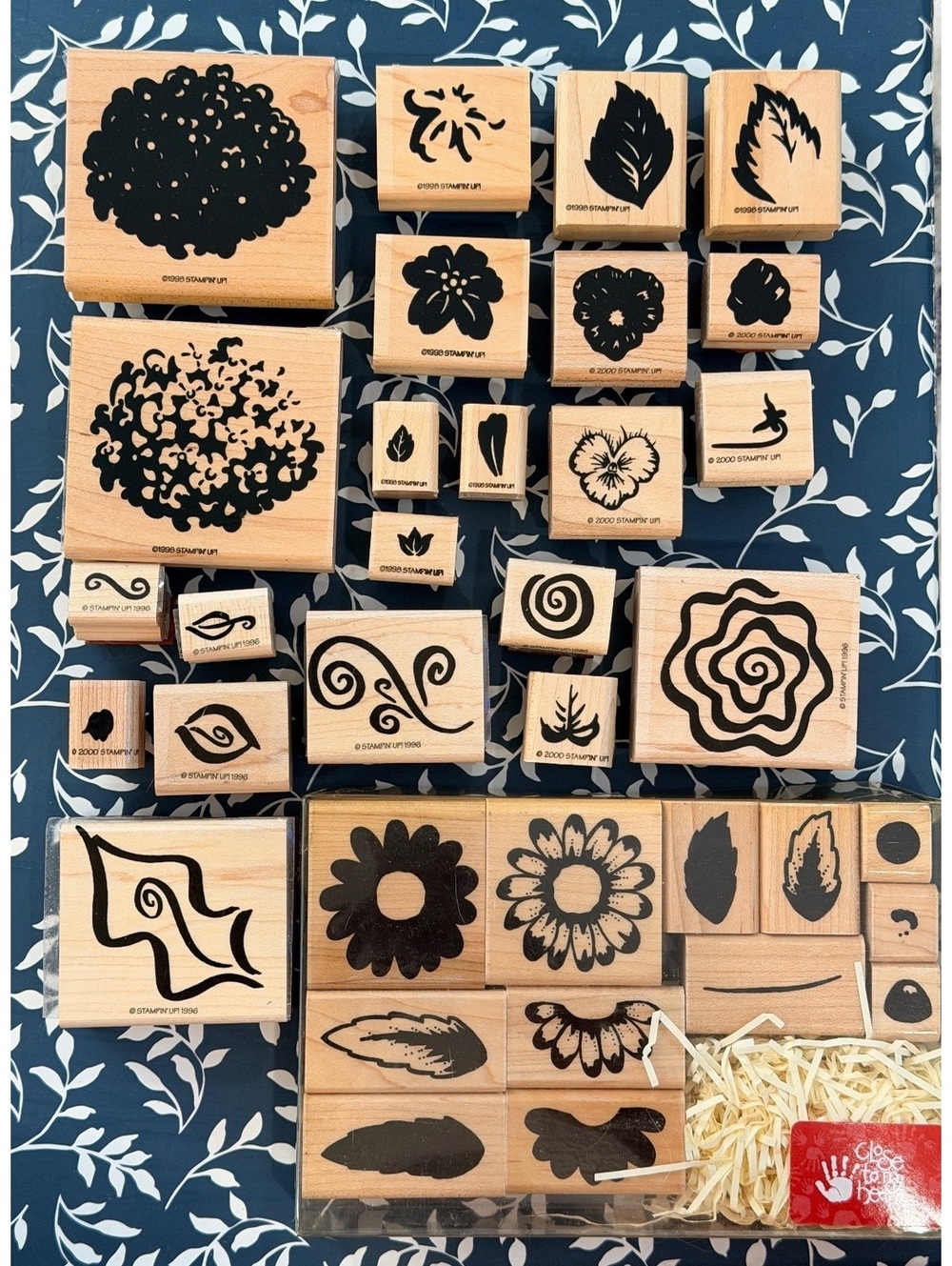 Vintage’ Up Floral Rubber Stamp Lot Flowers Leaves Botanical